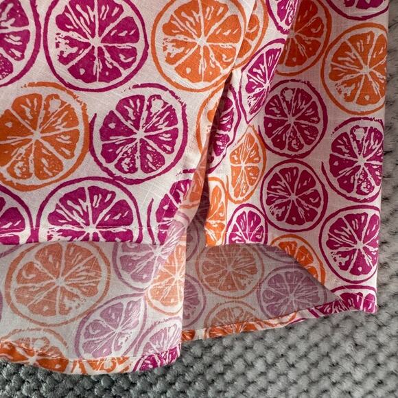 Foxcroft Top Womens 6 Relaxed Orange Button Up Shirt Long Sleeve Wrinkle Free - Picture 6 of 13